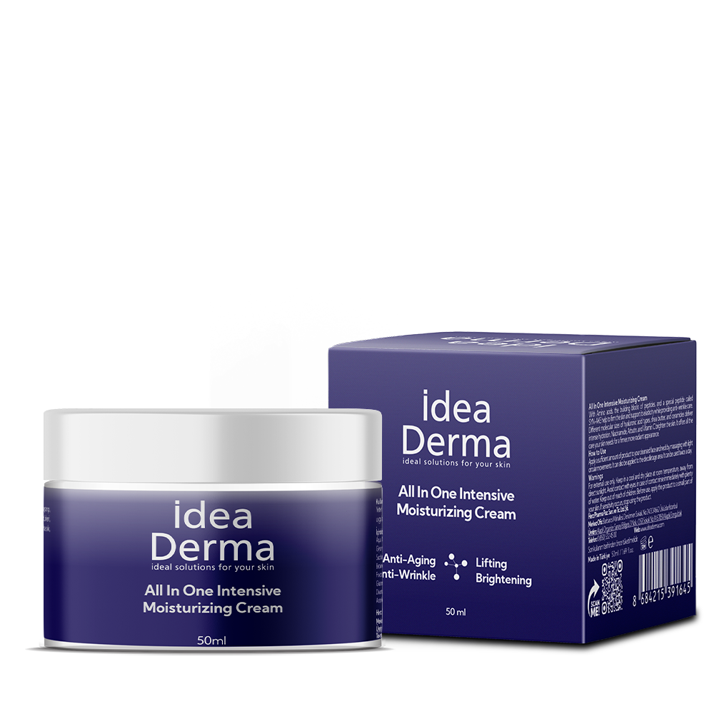 İdea Derma All In One Intensive Moisturizing Cream 50 ml kavanozu ve kutusu